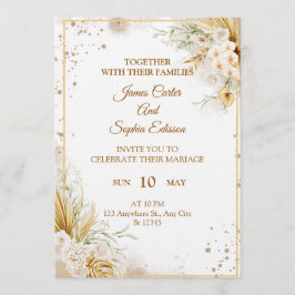 Convite Elegant Floral Wedding Invitation – Modern card