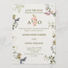 Convite Elegant Floral Wedding Invitation – Modern CARD