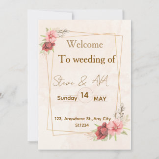 Convite Elegant Floral Wedding Invitation ، Soft Pastel Co