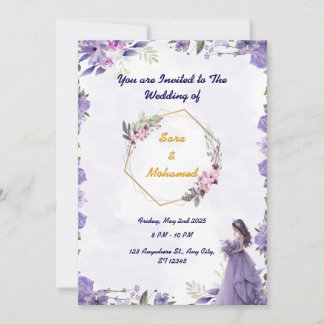 Convite Elegant Floral Wedding Invitation Template