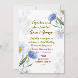 Convite Elegant Floral Wedding Reception Invitations 