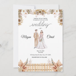 Convite Elegant flower summer wedding