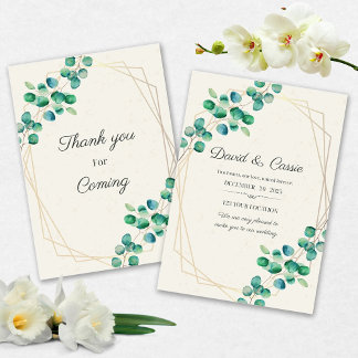 Convite Elegant Flower Wedding Invitation