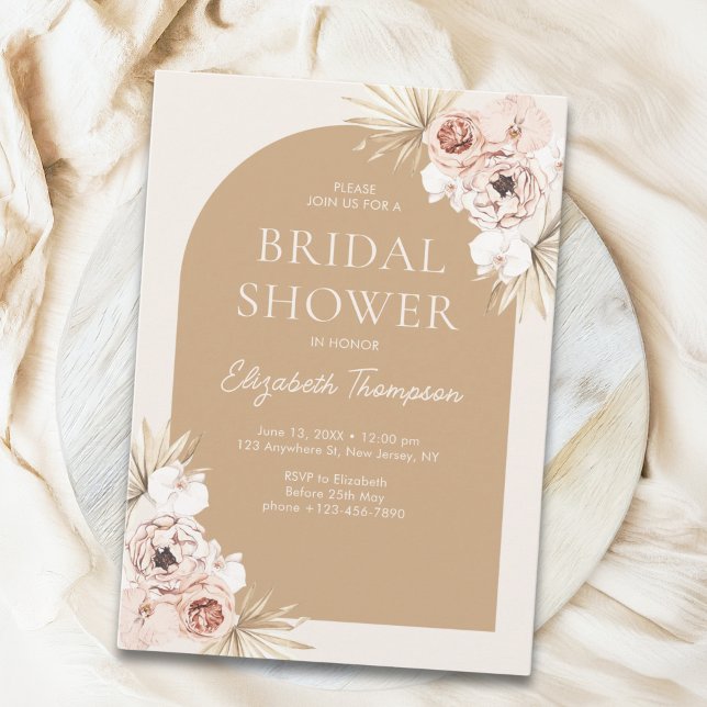Convite Elegant Flowers Boho Bridal Shower (Criador carregado)