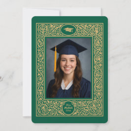 Convite Elegant Foliage & Floral Border Graduation