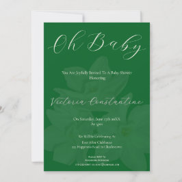 Convite Elegant Forest Green Oh Baby Shower Invitation