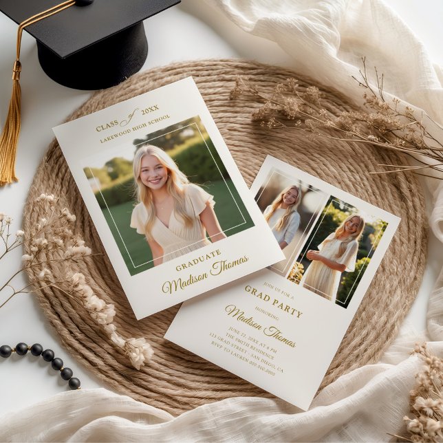 Convite Elegant Frame Photo Graduation Invitation (Criador carregado)