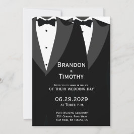 Convite Elegant Gay Wedding Invitation Black Tie