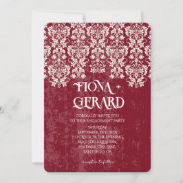 Convite Elegant Glamor Lace Engagement Party Invitation