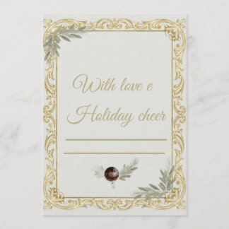 Convite Elegant Gold Baroque Christmas Stationery Set - Th