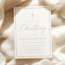 Elegant Gold Calligraphy Christening