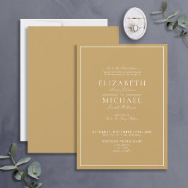 Convite Elegant Gold Classic Script Wedding Invitation