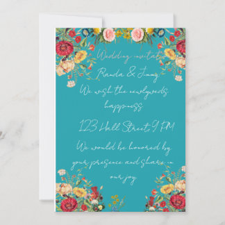 Convite Elegant Gold Floral Wedding Invitation