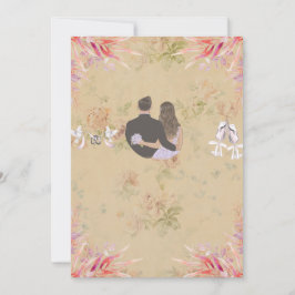 Convite Elegant Gold Floral Wedding Invitation Card