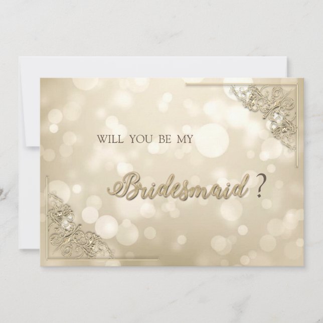 Convite Elegant Gold Frame Bokeh (Frente)