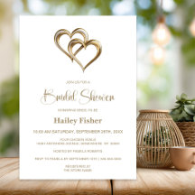 Elegant Gold Hearts Bridal Shower