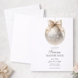 Convite Elegant Gold Princess Birthday Invitation