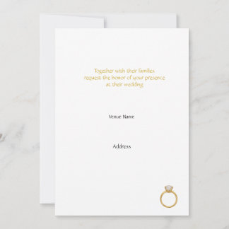 Convite Elegant Gold Rings Classic Wedding Invitation