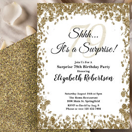 Convite Elegant Gold Surprise 79th Birthday Invitation