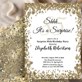 Convite Elegant Gold Surprise 85th Birthday Invitation