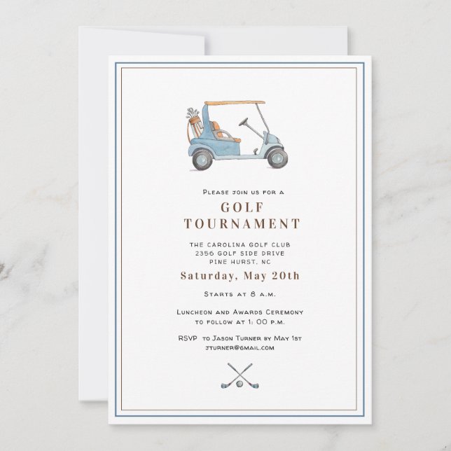 Convite Elegant Golf Tournament  Invitation (Frente)