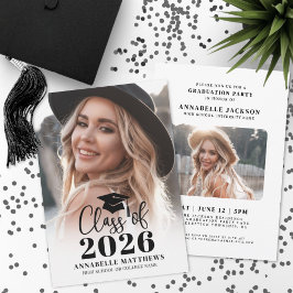 Convite Elegant Graduate Photo Graduation Party