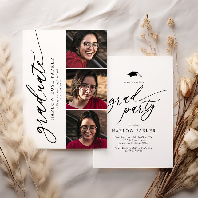 Convite Elegant Graduation Announcement & Party Invite (Criador carregado)