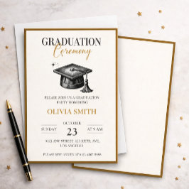 Convite Elegant Graduation Ceremony Invitation