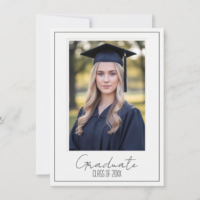 Convite Elegant Graduation Party Invitation (Frente)