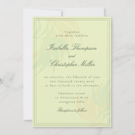 Convite Elegant Green Palm Wedding Invitation