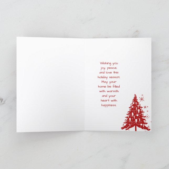 Convite Elegant Green & White Christmas Greeting Card (Interior)