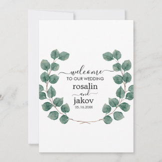 Convite Elegant Greenery Botanical wedding