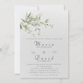 Convite Elegant Greenery Botanical Wedding Invitation