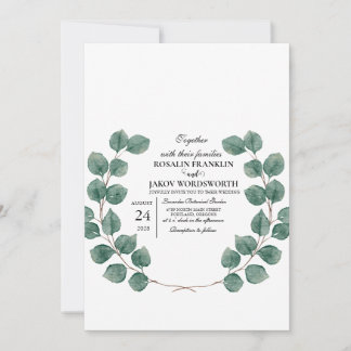 Convite Elegant Greenery Botanical wedding Invitation card