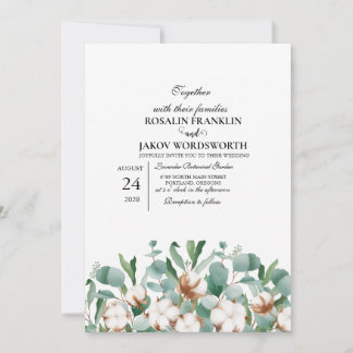 Convite Elegant Greenery Botanical wedding Invitation card