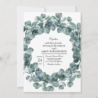 Convite Elegant Greenery Botanical wedding Invitation card