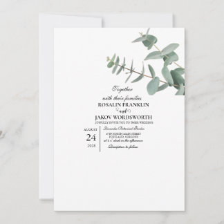 Convite Elegant Greenery Botanical wedding Invitation card