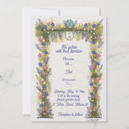 Convite Elegant Hand-Drawn Floral Wedding Invitation 