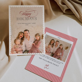 Convite Elegant Holiday Card with Scalloped Border