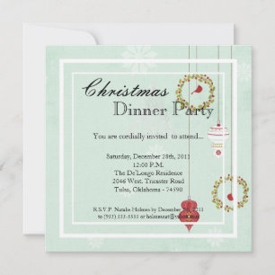 Convite Elegant Holiday Christmas Dinner Party Invitation