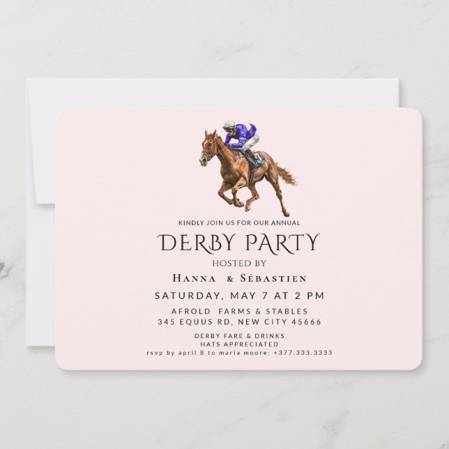 Convite Elegant Horse Racing Garden Party Invitation (Frente)