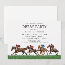 Convite Elegant Horse Racing Garden Party Invitation