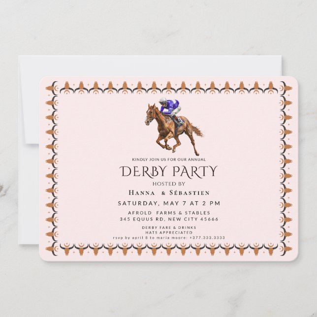 Convite Elegant Horse Racing Garden Party Invitation (Frente)