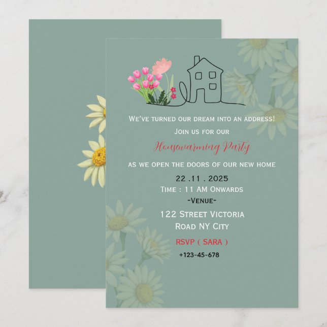 Convite Elegant Housewarming Party Invitation (Frente/Verso)
