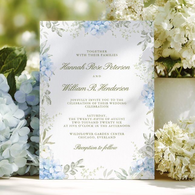 Convite Elegant Hydrangea Floral Wedding Invitation (Criador carregado)