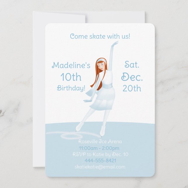 Convite Elegant Ice Skating Party Invitation (Frente)