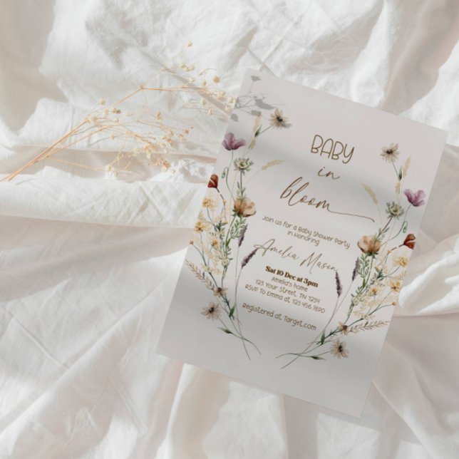 Convite Elegant "In Bloom" Baby Shower Party (Criador carregado)