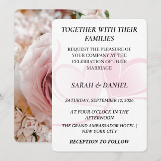 Convite Elegant Interlocking Hearts Wedding Invitation | L