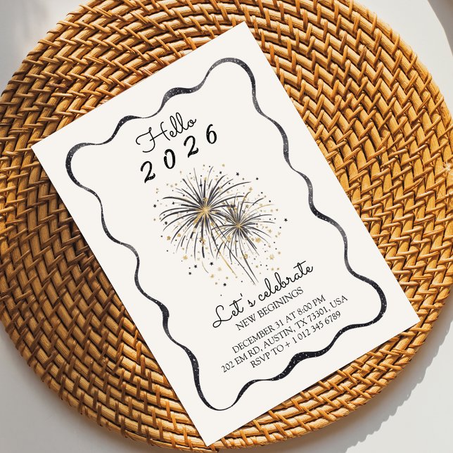Convite Elegant invitation card for a 2026 new year  (Criador carregado)