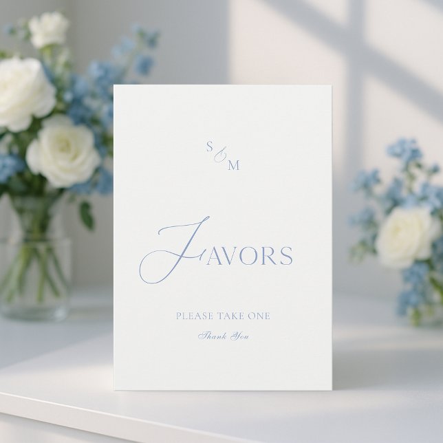 Convite Elegant ivory “Favors” sign  (Criador carregado)